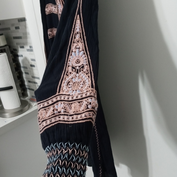 Free People Wind Willow Long Sleeve Sheer Embroidered FloralMini Dress - Picture 6 of 16